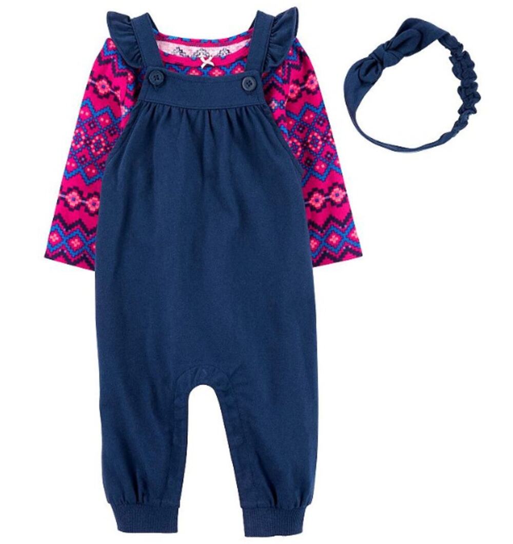 Carter's Baby Carter's 3-Piece Tee, Jumper & Headband Set in Navy, Size 3M